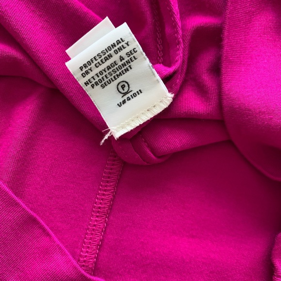 DVF Fuchsia Short Sleeve Ruched T-Shirt Dress - Picture 7 of 7